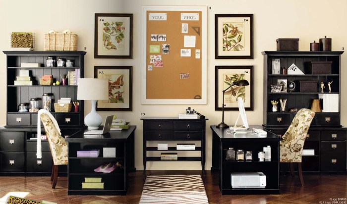 How to decorate a living room office