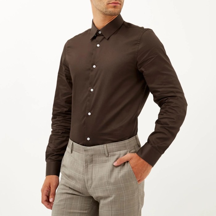 Brown dress shirt for men