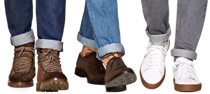 Mens jeans and dress shoes